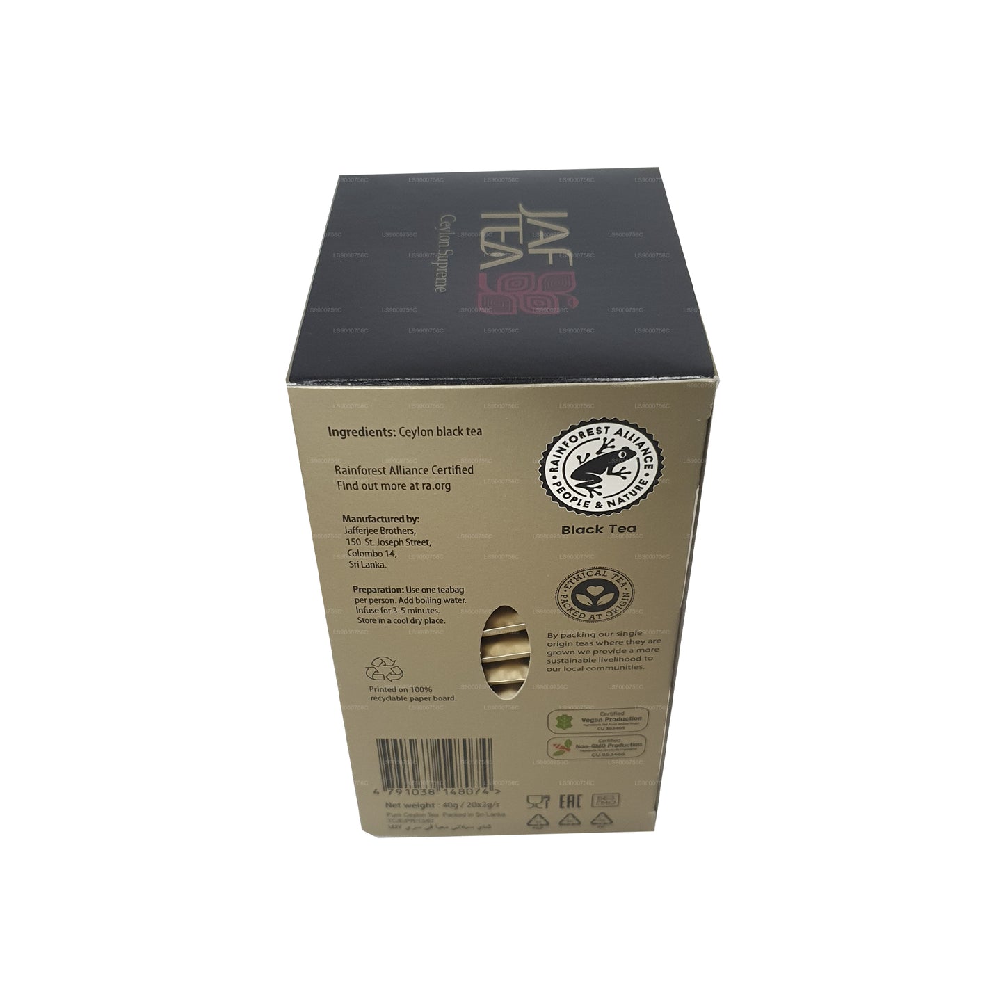 Jaf Tea Classic Gold Collection Ceylon Supreme Teebeutel mit Folienumschlag (40 g)