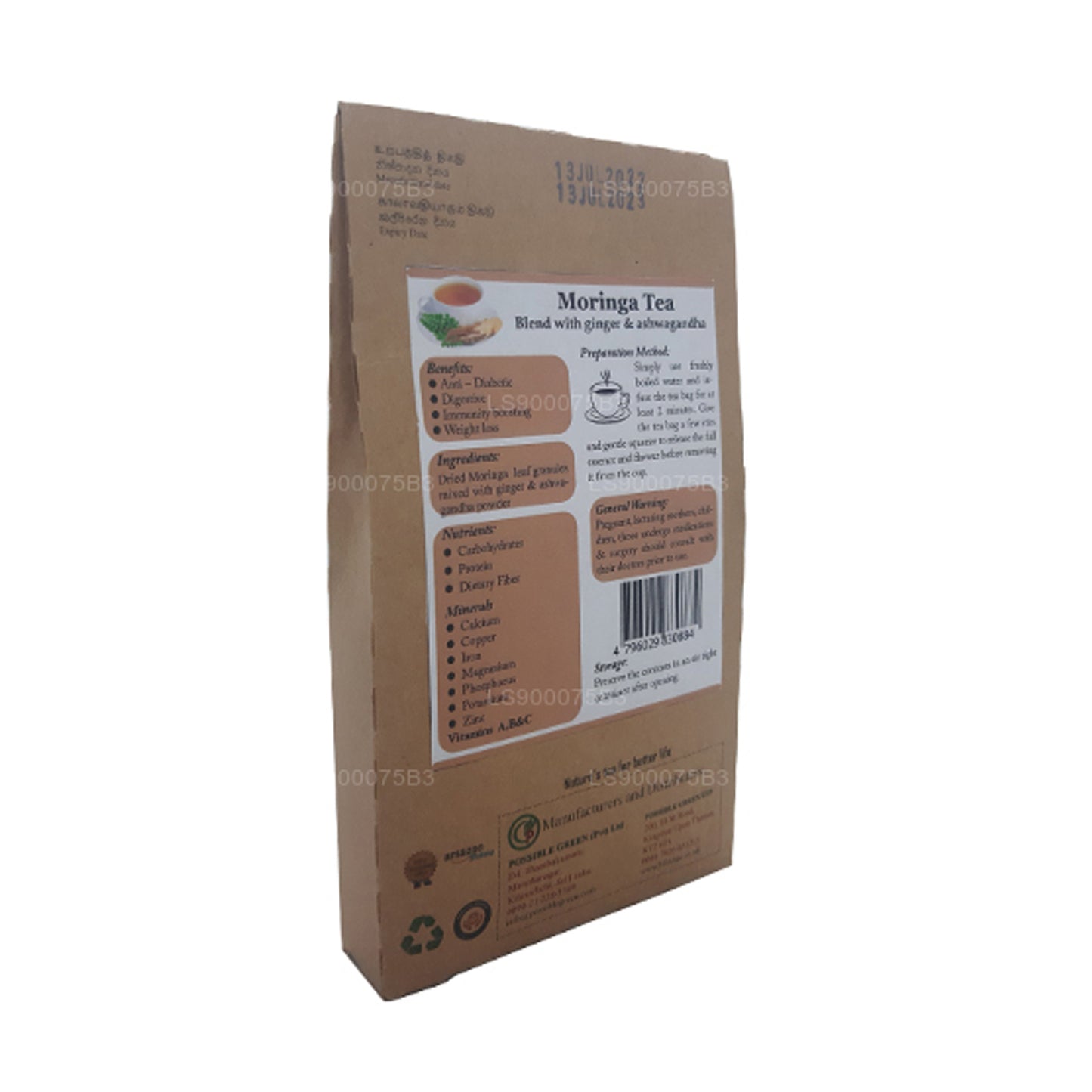 Lifetone Moringa Ashwagandha Ingwertee (40g)