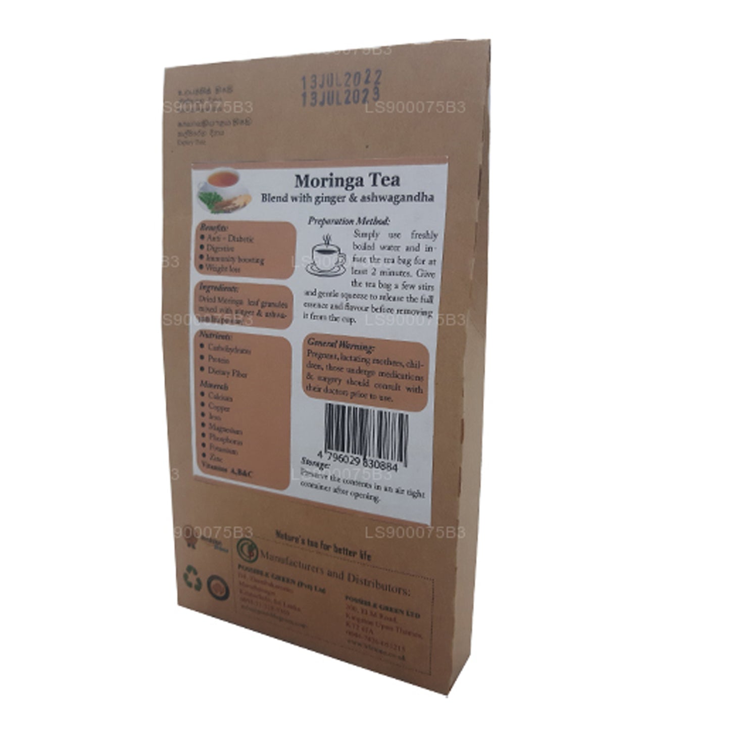 Lifetone Moringa Ashwagandha Ingwertee (40g)