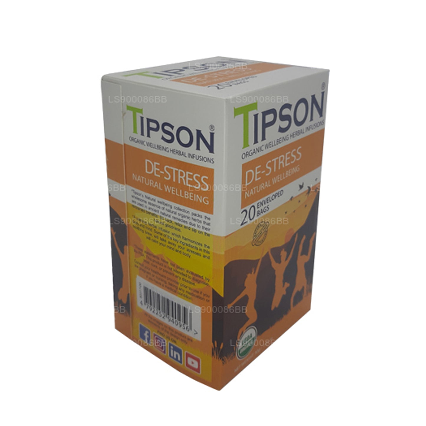Tipson De-Stress Natural Wellbeing Teebeutel (30 g), 20 umhüllte Teebeutel