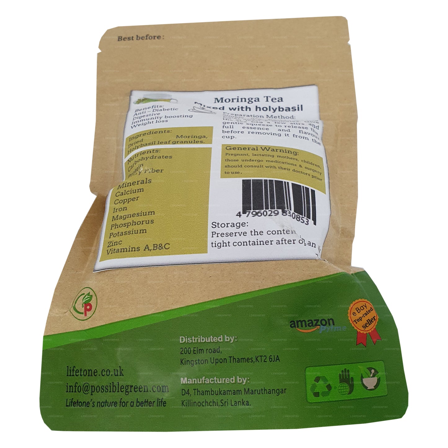 Lifetone Moringa Heiliger Basilikum-Tee (40 g)