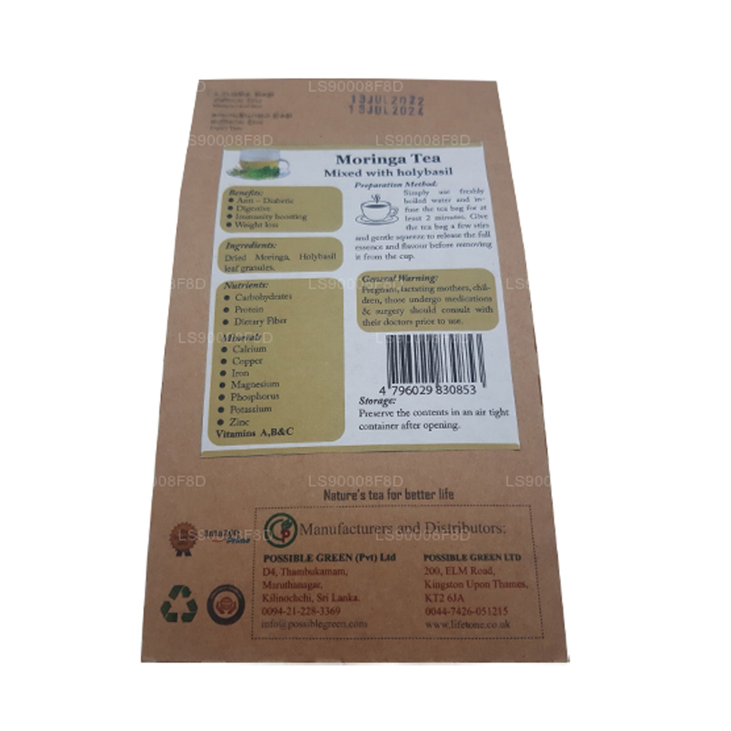 Lifetone Moringa Heiliger Basilikum-Tee (40 g)