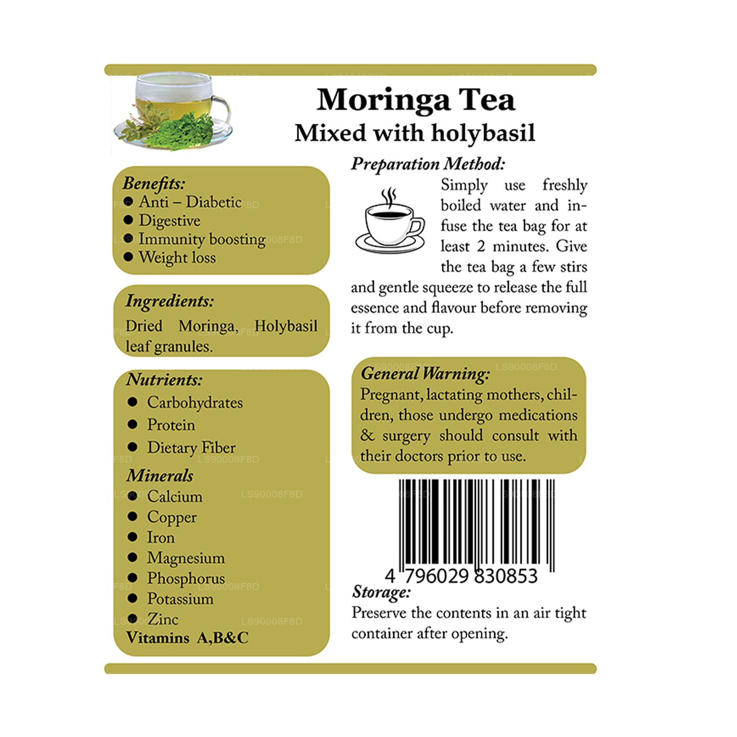 Lifetone Moringa Heiliger Basilikum-Tee (40 g)