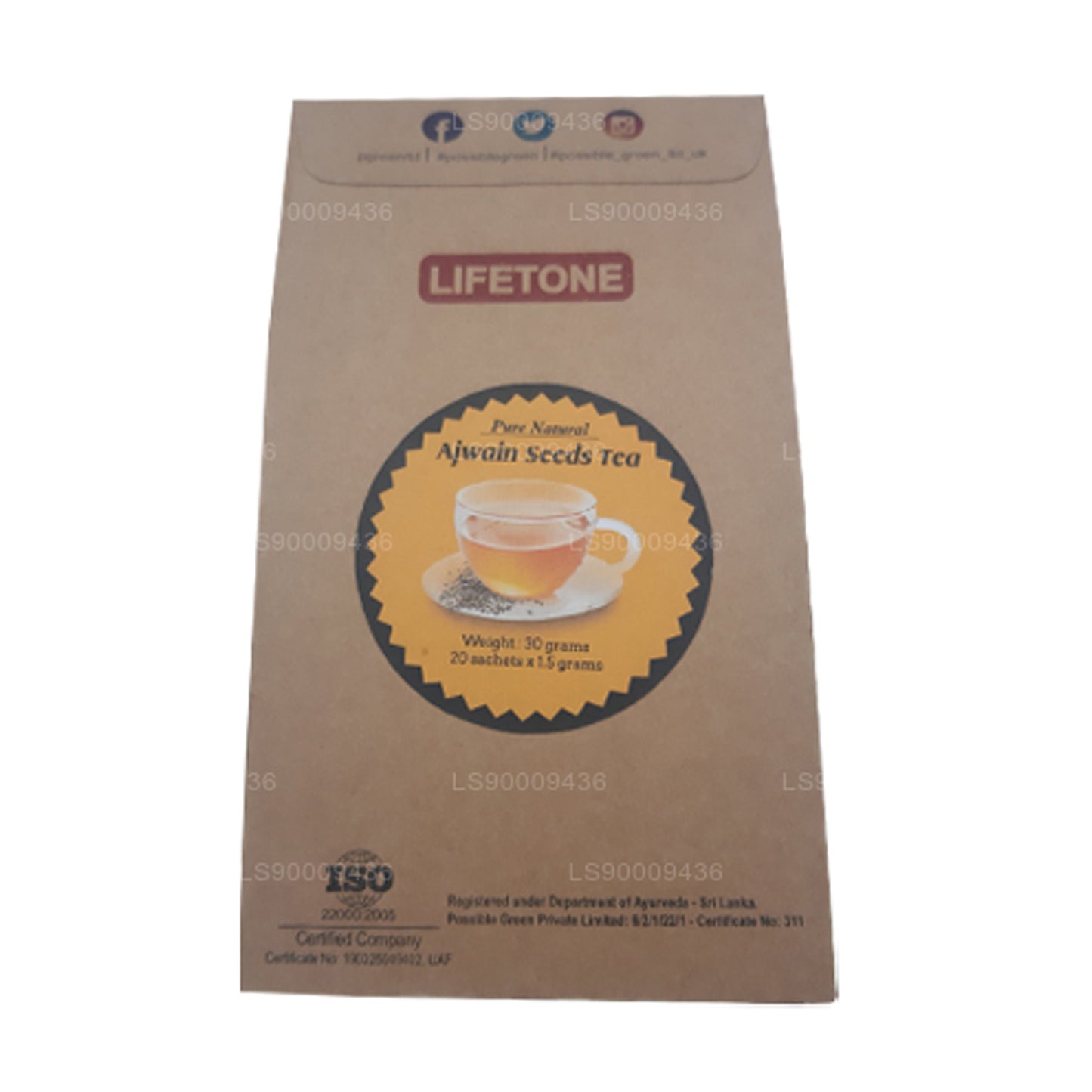 Lifetone Ajwain-Samen-Tee (30 g) 20 Teebeutel