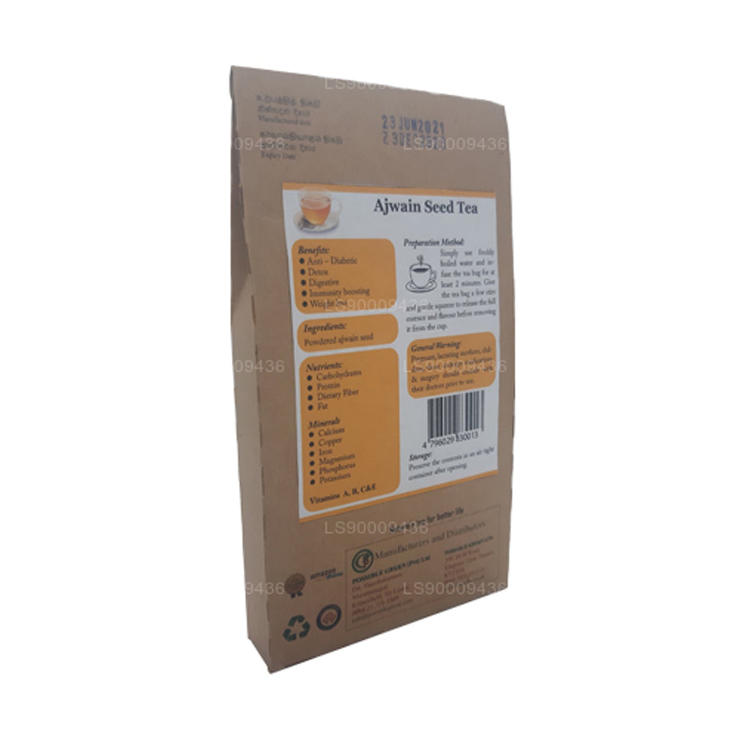 Lifetone Ajwain-Samen-Tee (30 g) 20 Teebeutel