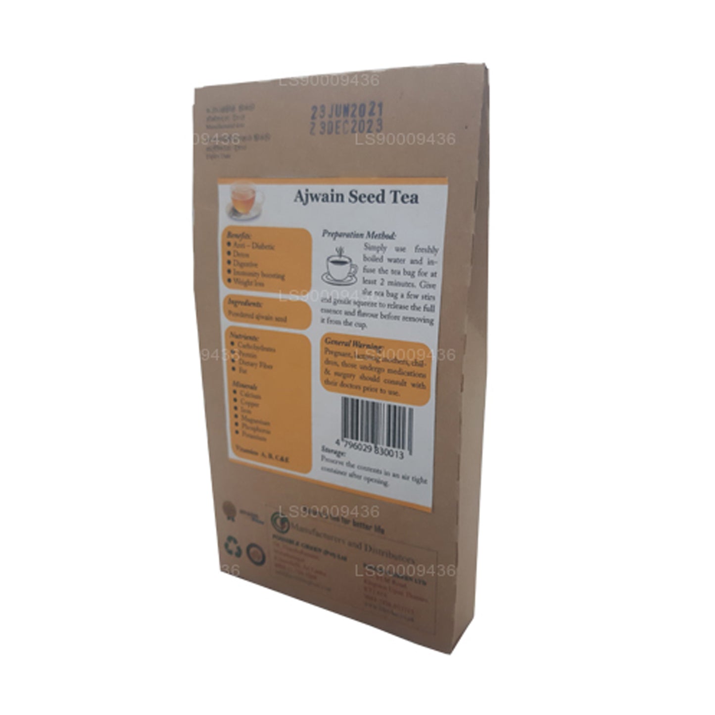 Lifetone Ajwain-Samen-Tee (30 g) 20 Teebeutel