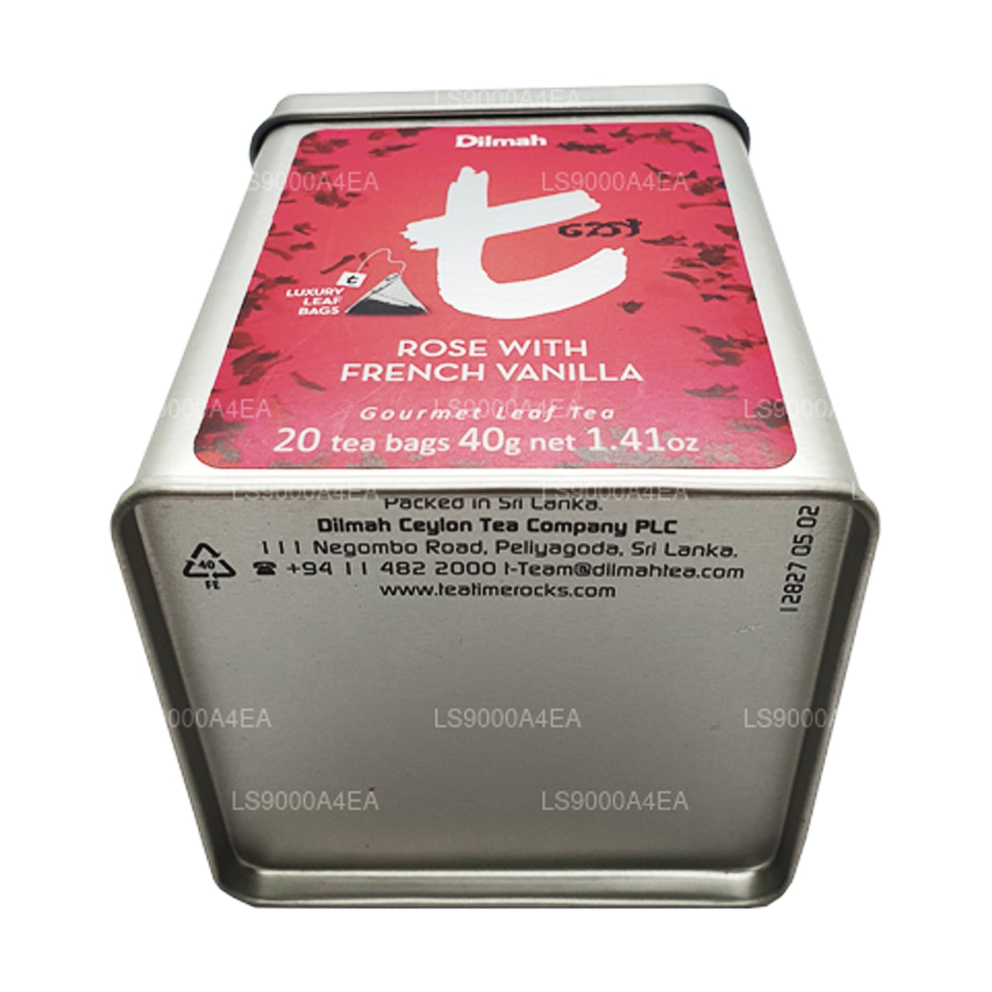 Dilmah T-Serie Rose mit französischer Vanille 20 Teebeutel Blatttee (40 g)