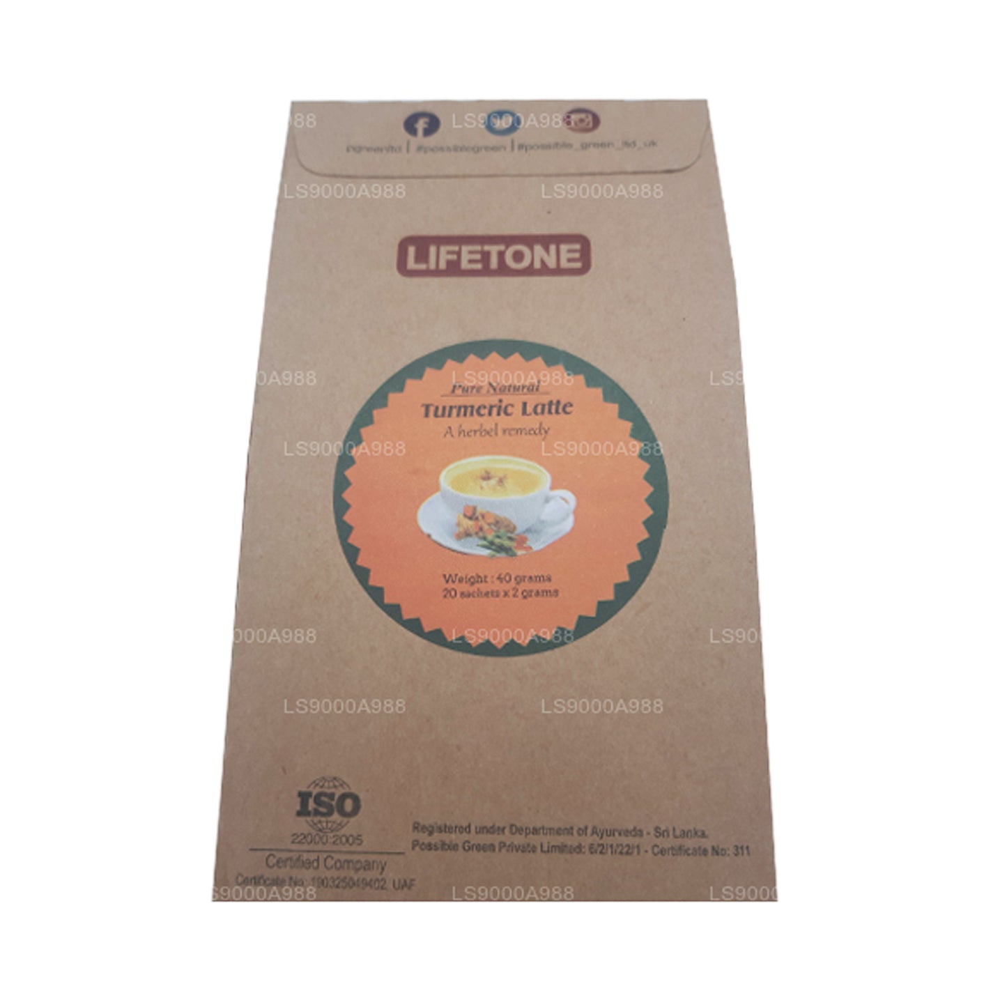 Lifetone Kurkuma Latte (40g) 20 Teebeutel