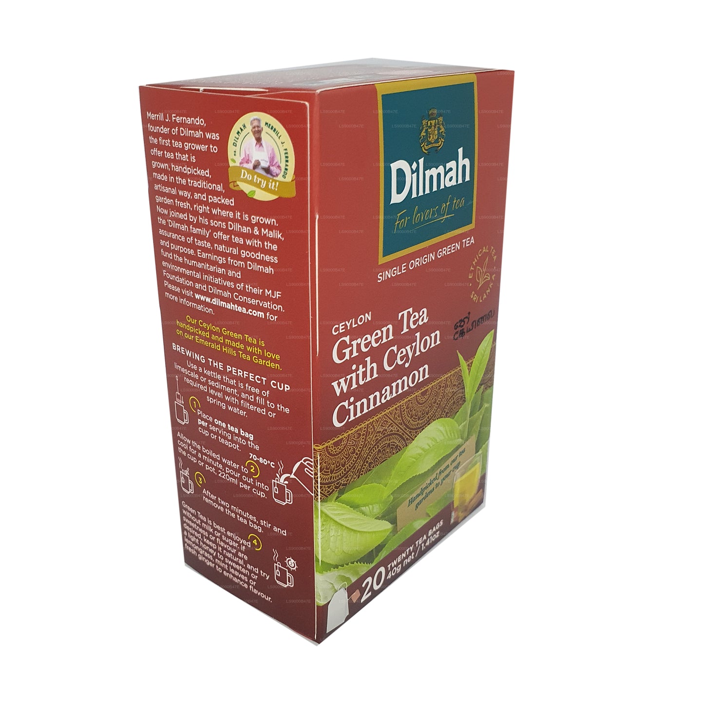 Dilmah Ceylon Grüntee mit Ceylon-Zimt (40 g) 20 Teebeutel