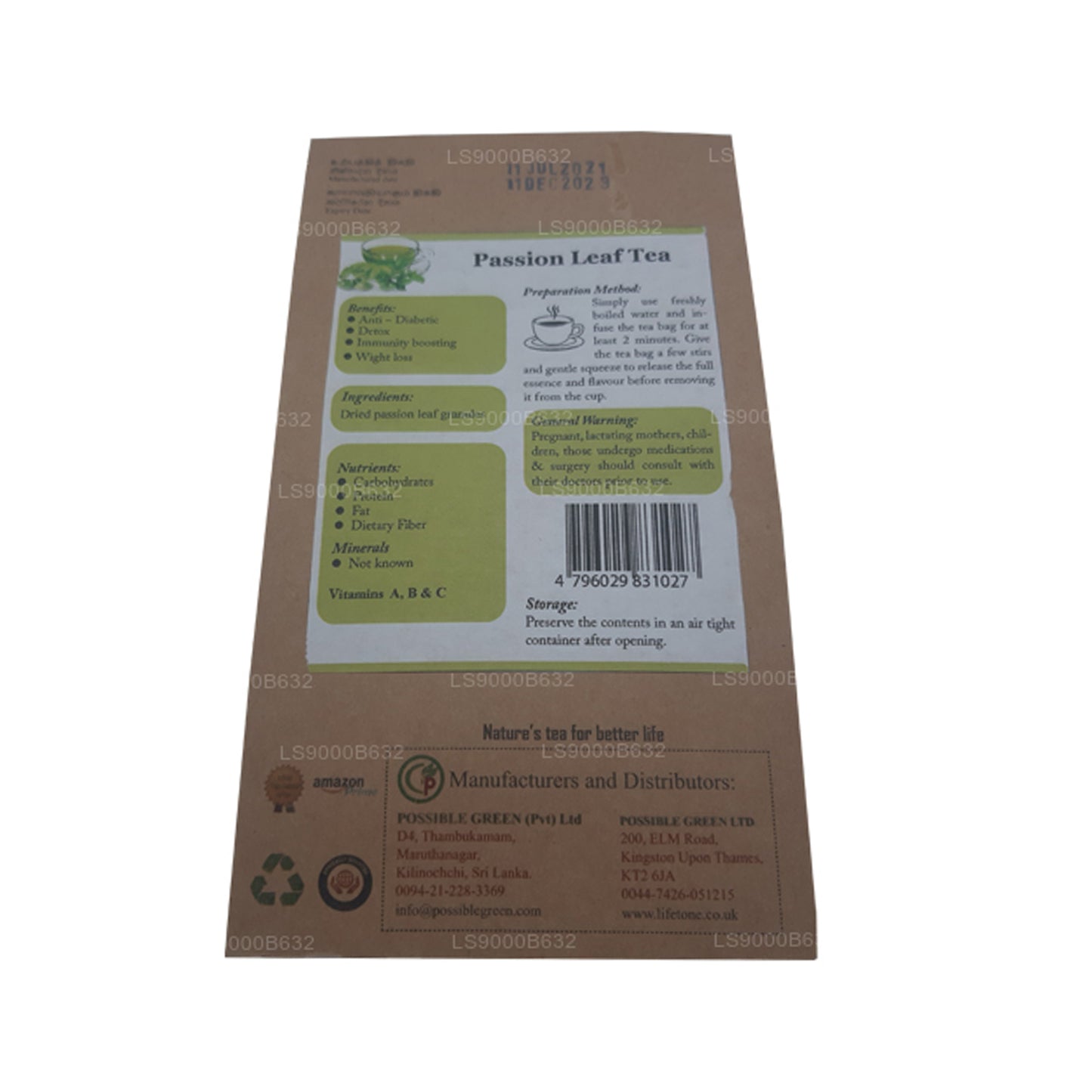 Lifetone Passionsfruchtblatt-Tee (30g)