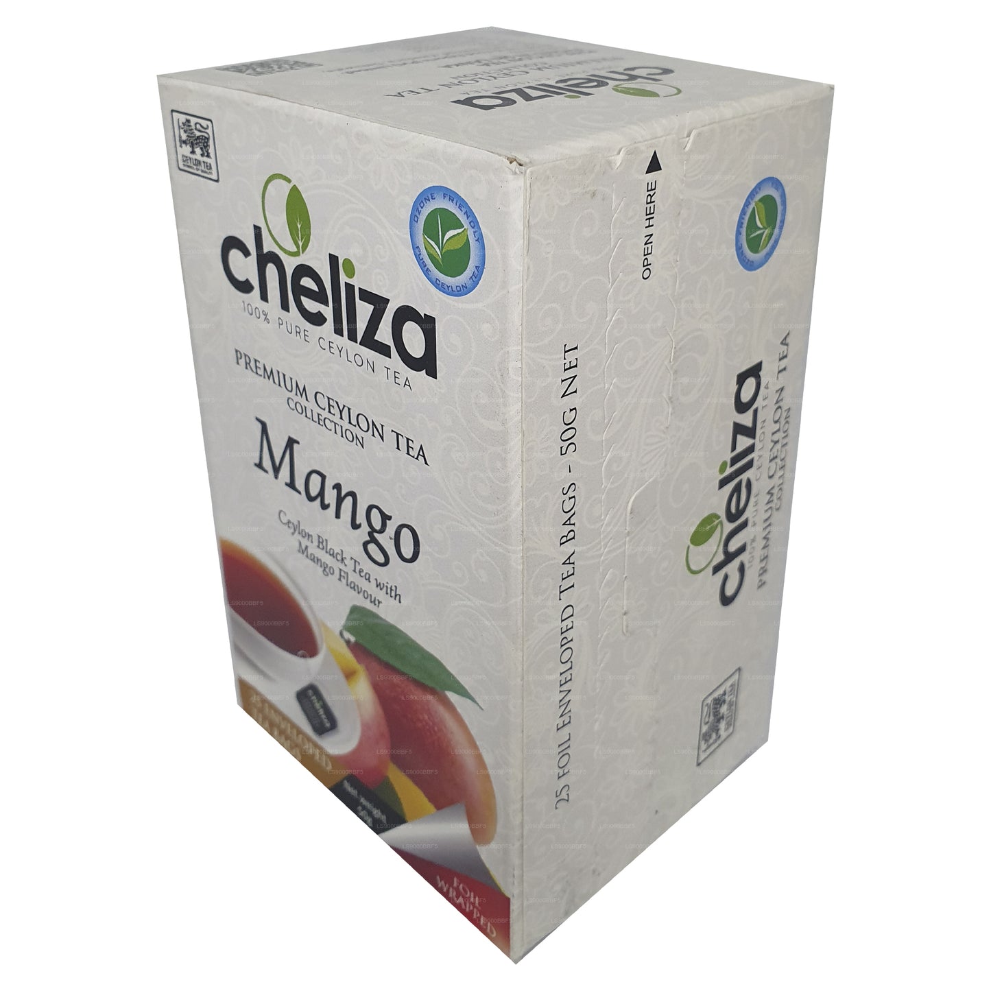 Cheliza Ceylon Schwarztee mit Mangogeschmack (50g) 25 Teebeutel