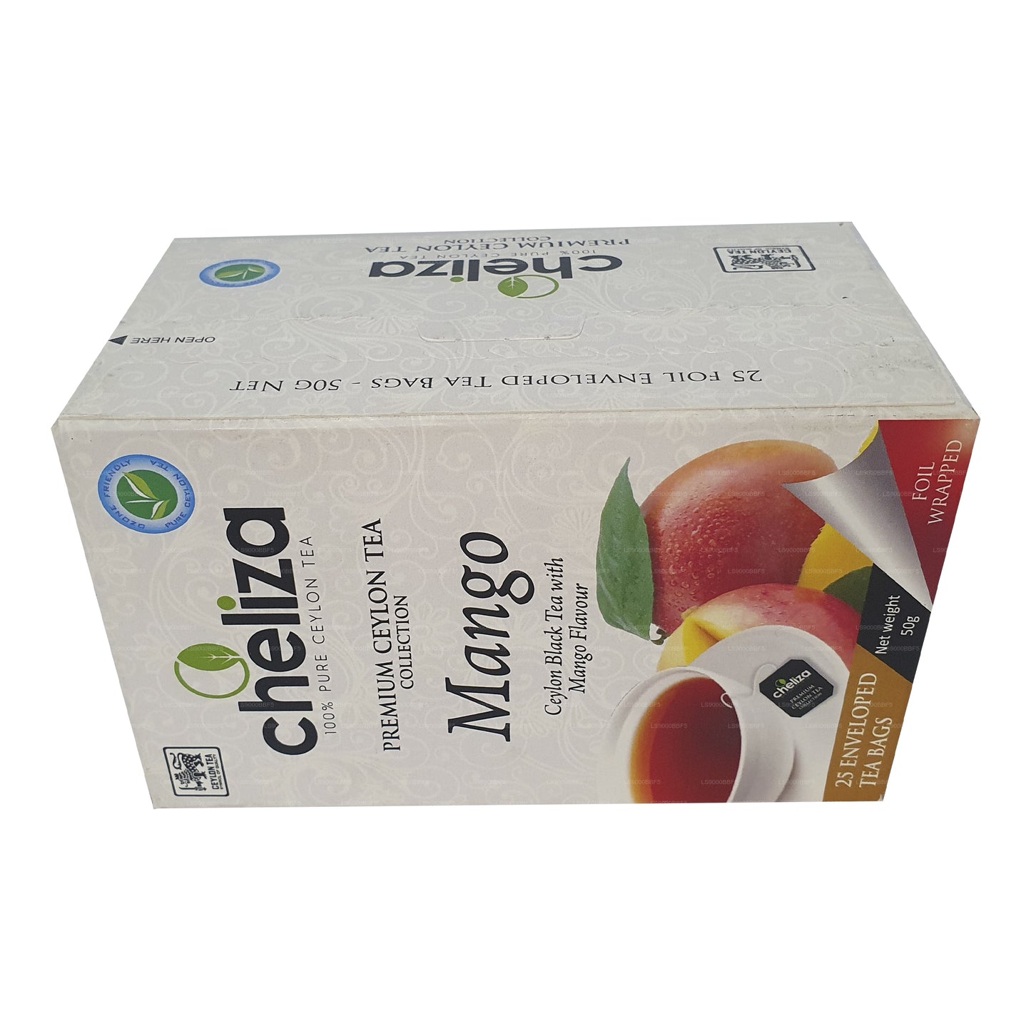 Cheliza Ceylon Schwarztee mit Mangogeschmack (50g) 25 Teebeutel