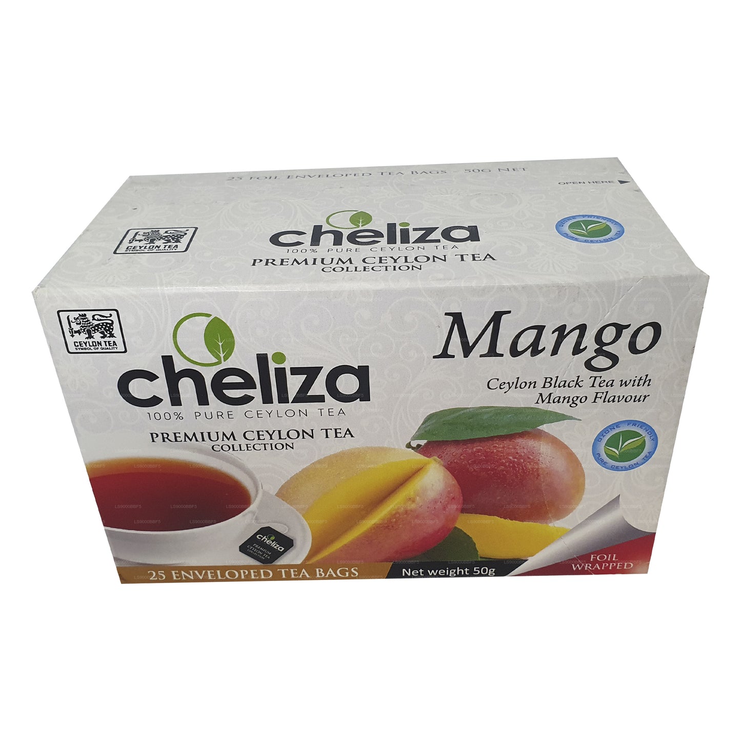 Cheliza Ceylon Schwarztee mit Mangogeschmack (50g) 25 Teebeutel