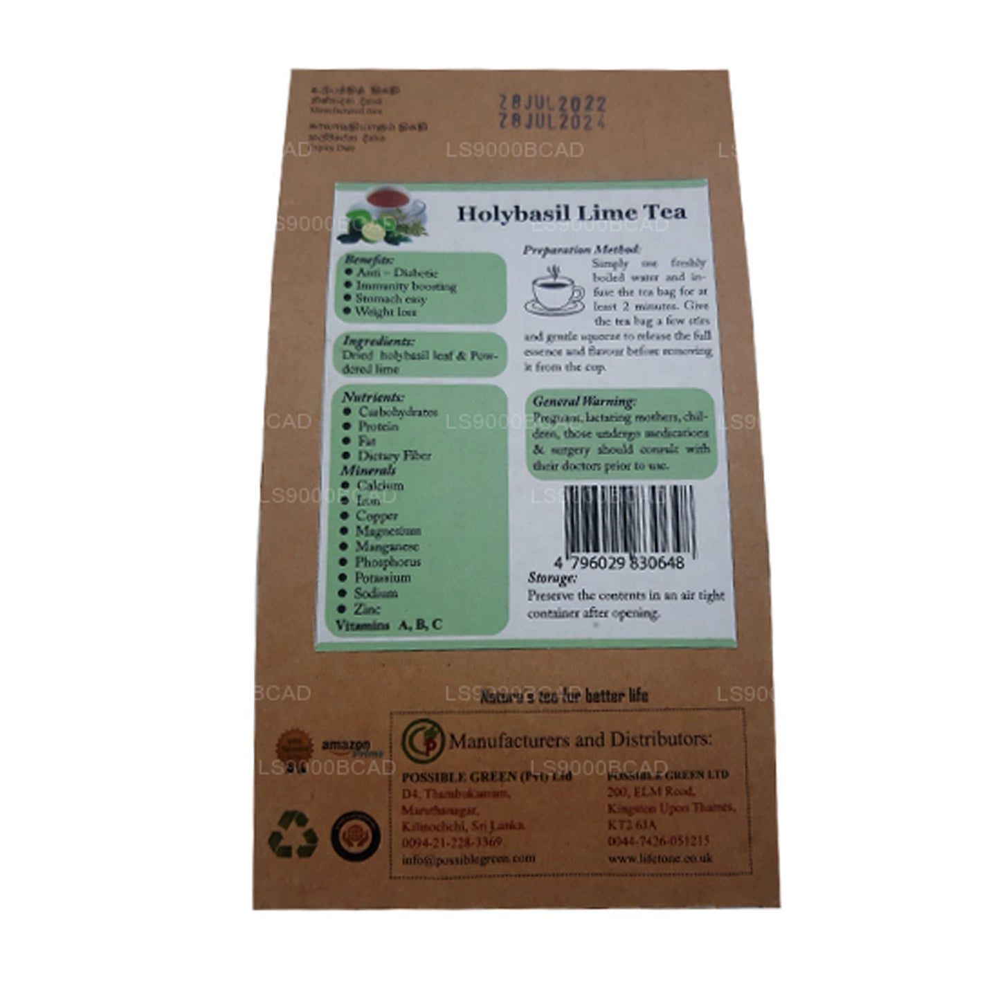 Lifetone Holy Basil Lime Tee (40 g)
