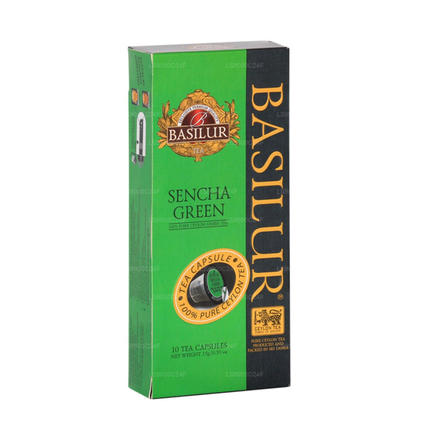 Basilur-Teekapsel-Sencha-Grün-15g-Box-Karton