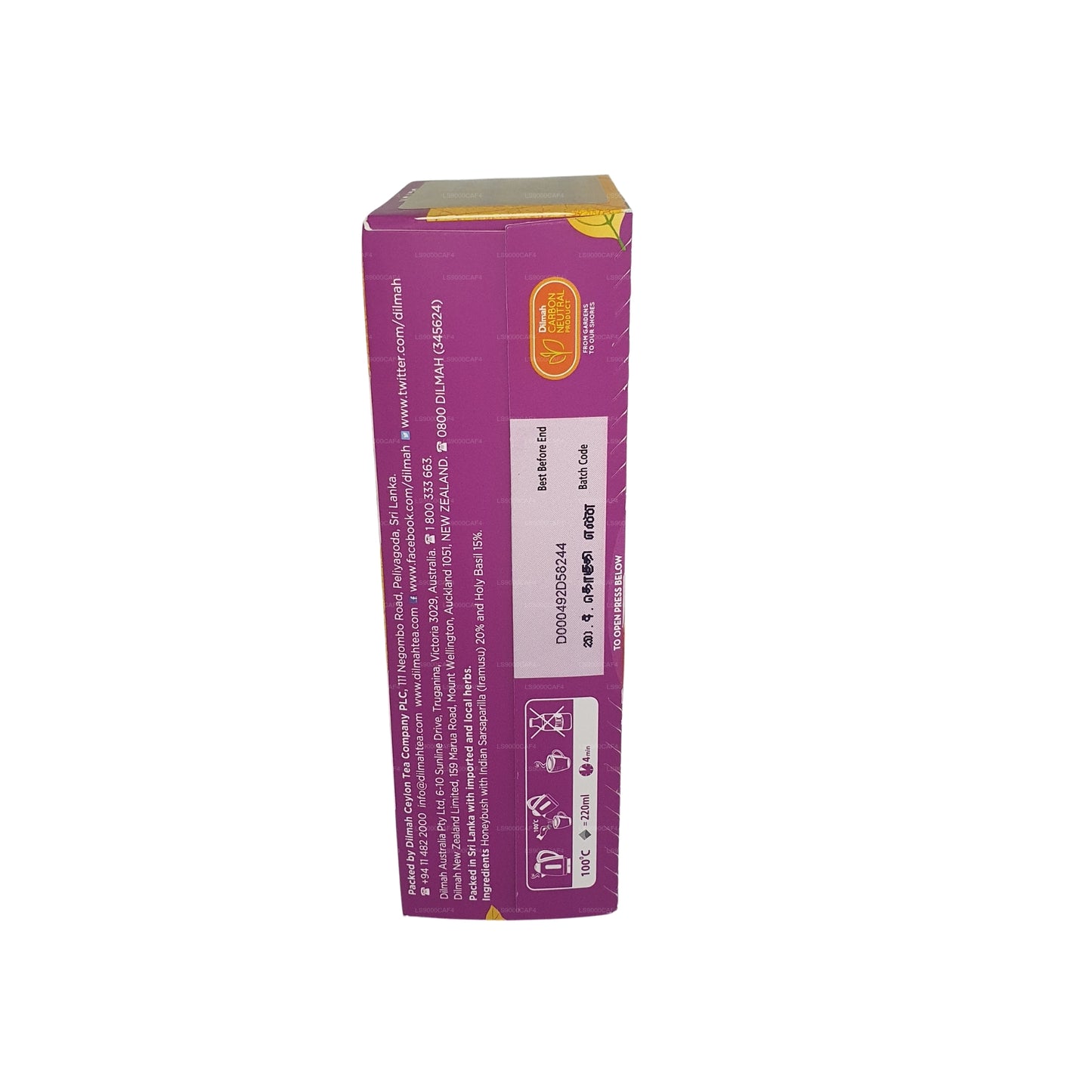 Dilmah Arana Detox Natürlicher Kräutertee (20 Teebeutel ohne Etikett)