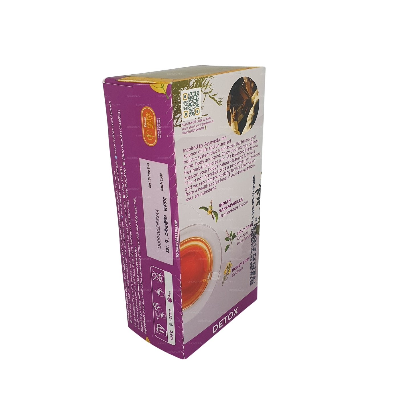 Dilmah Arana Detox Natürlicher Kräutertee (20 Teebeutel ohne Etikett)