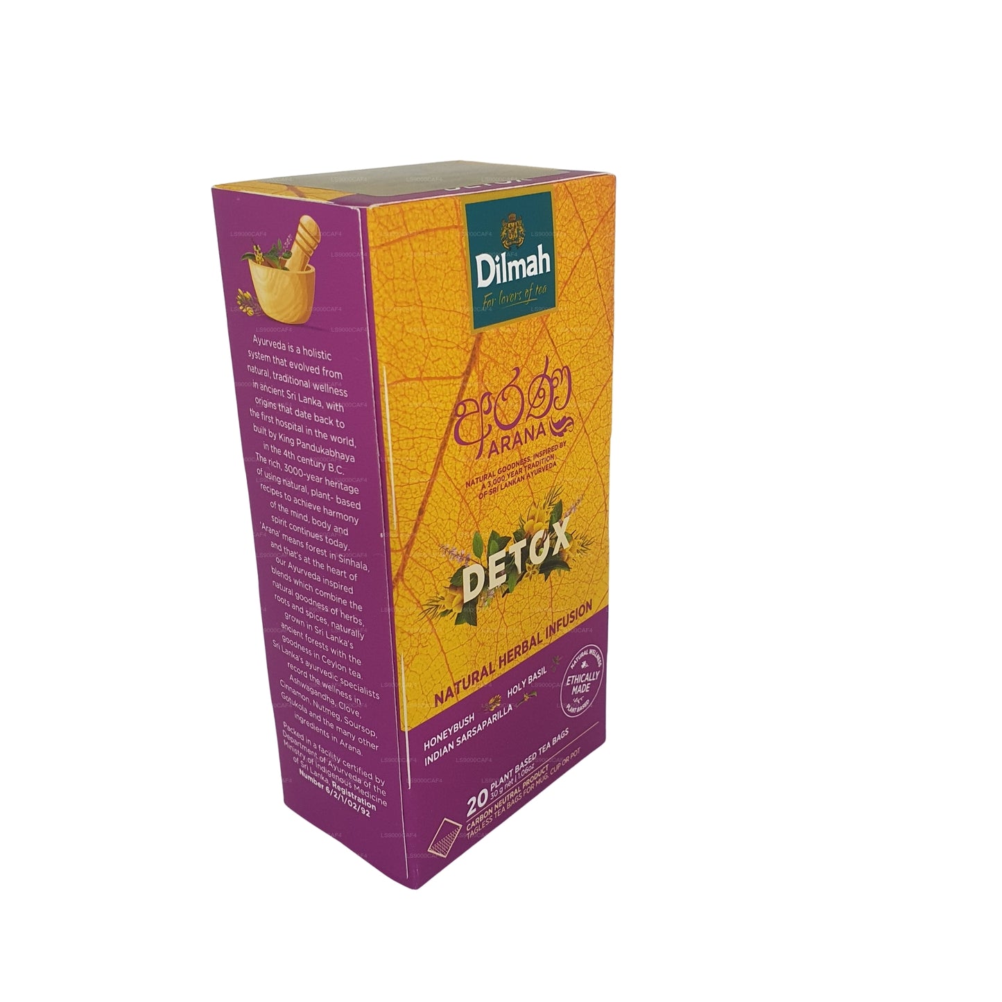 Dilmah Arana Detox Natürlicher Kräutertee (20 Teebeutel ohne Etikett)
