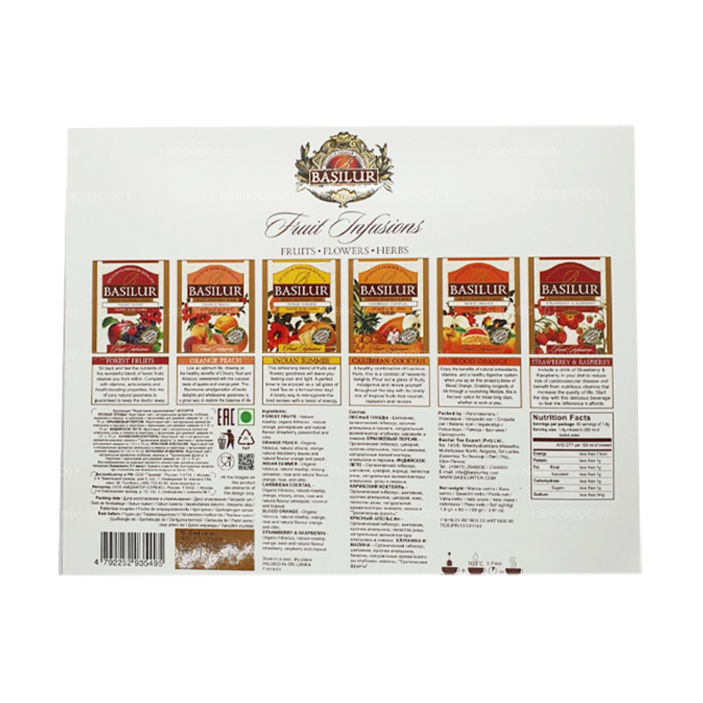 Basilur Ceylon Tea „Fruit Infusions“, 60 Teebeutel, sortiert