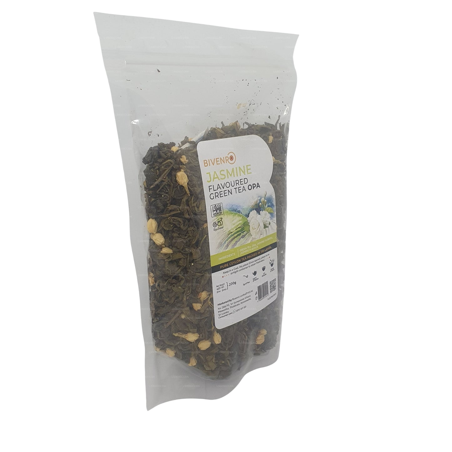 Bivenro Grüner Tee mit Jasmingeschmack, OPA-Qualität (200 g)