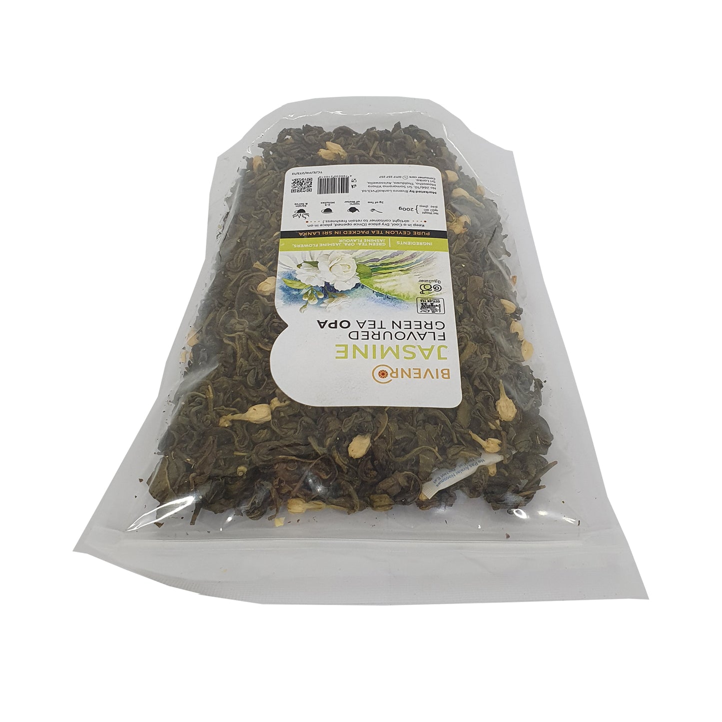 Bivenro Grüner Tee mit Jasmingeschmack, OPA-Qualität (200 g)
