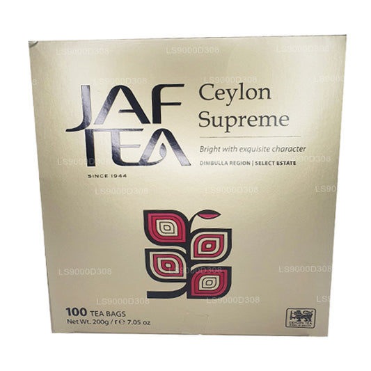 Jaf Tea Classic Gold Collection Ceylon Supreme 100 Teebeutel, Schnur und Anhänger, 200 g