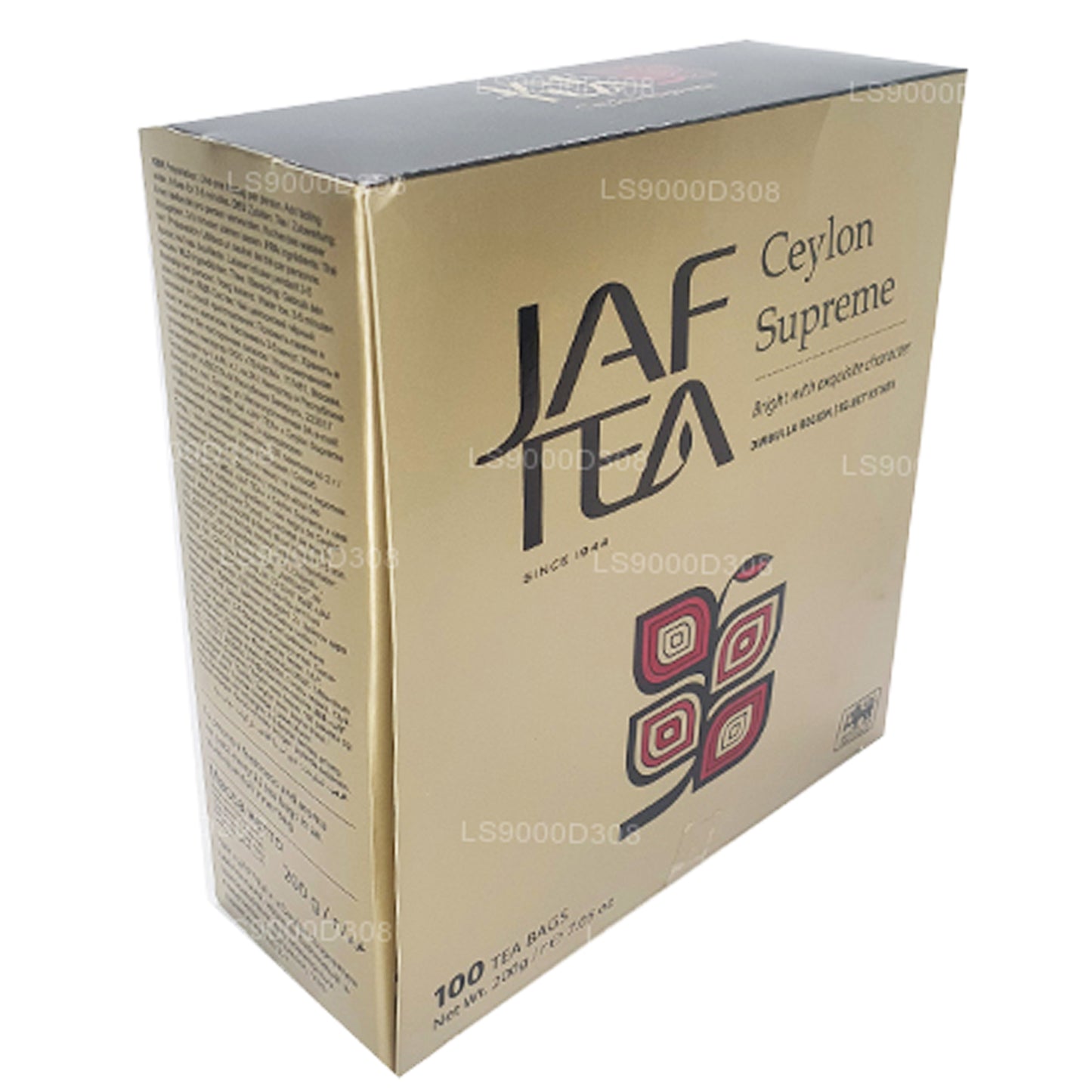 Jaf Tea Classic Gold Collection Ceylon Supreme 100 Teebeutel, Schnur und Anhänger, 200 g