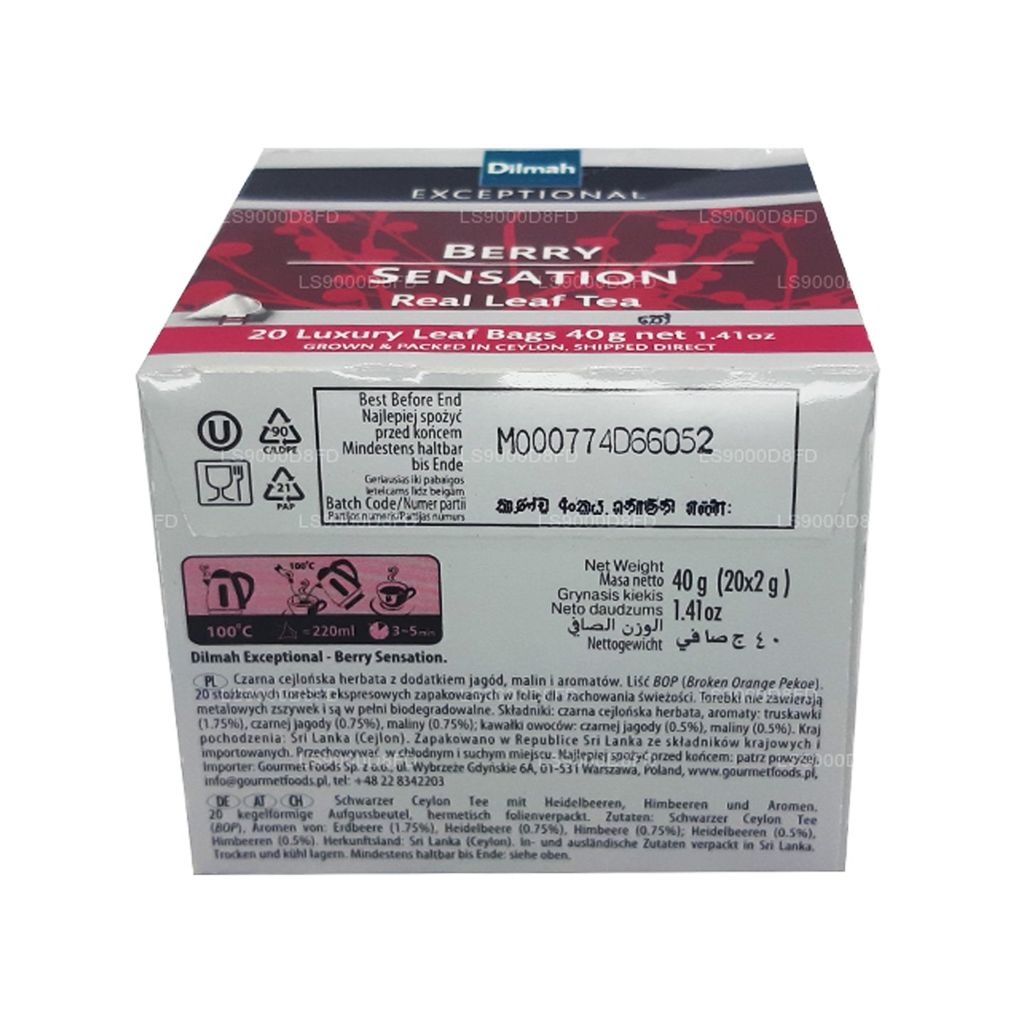 Dilmah Exceptional Berry Sensation Echter Blatttee (40 g) 20 Teebeutel