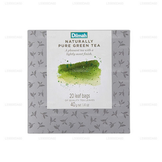 Dilmah Vivid Natural Pure Green Tea Teebeutel-Nachfüllpackung (40 g).