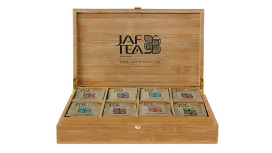 Jaf Tea Bambus-Präsenter mit 8 Fächern und Folienumschlag, Teebeutel (160 g)