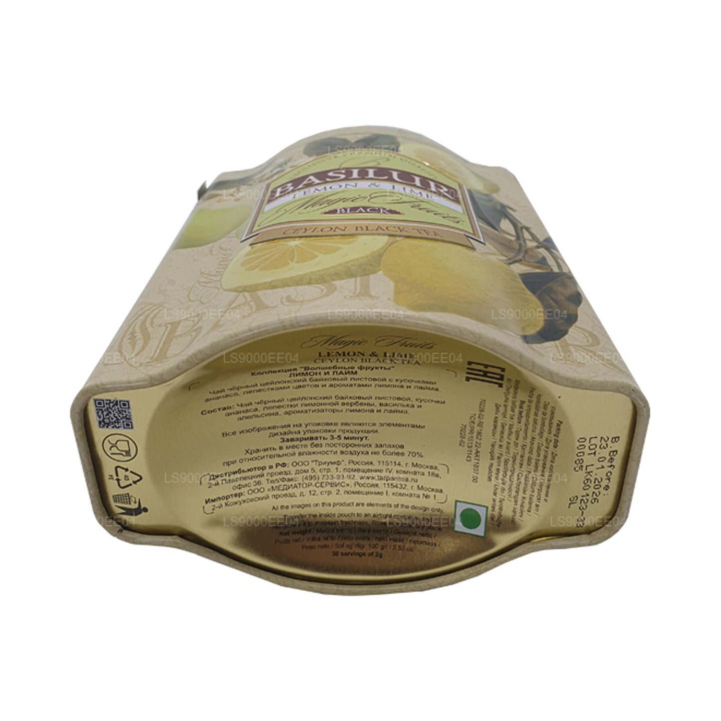 Basilur Magic Fruits Dose mit Zitrone und Limette, 100 g