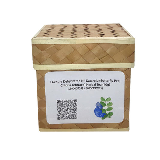 Lakpura Dehydrierter Nil Katarolu (Schmetterlingserbse; Clitoria Ternatea) Kräutertee (40 g)