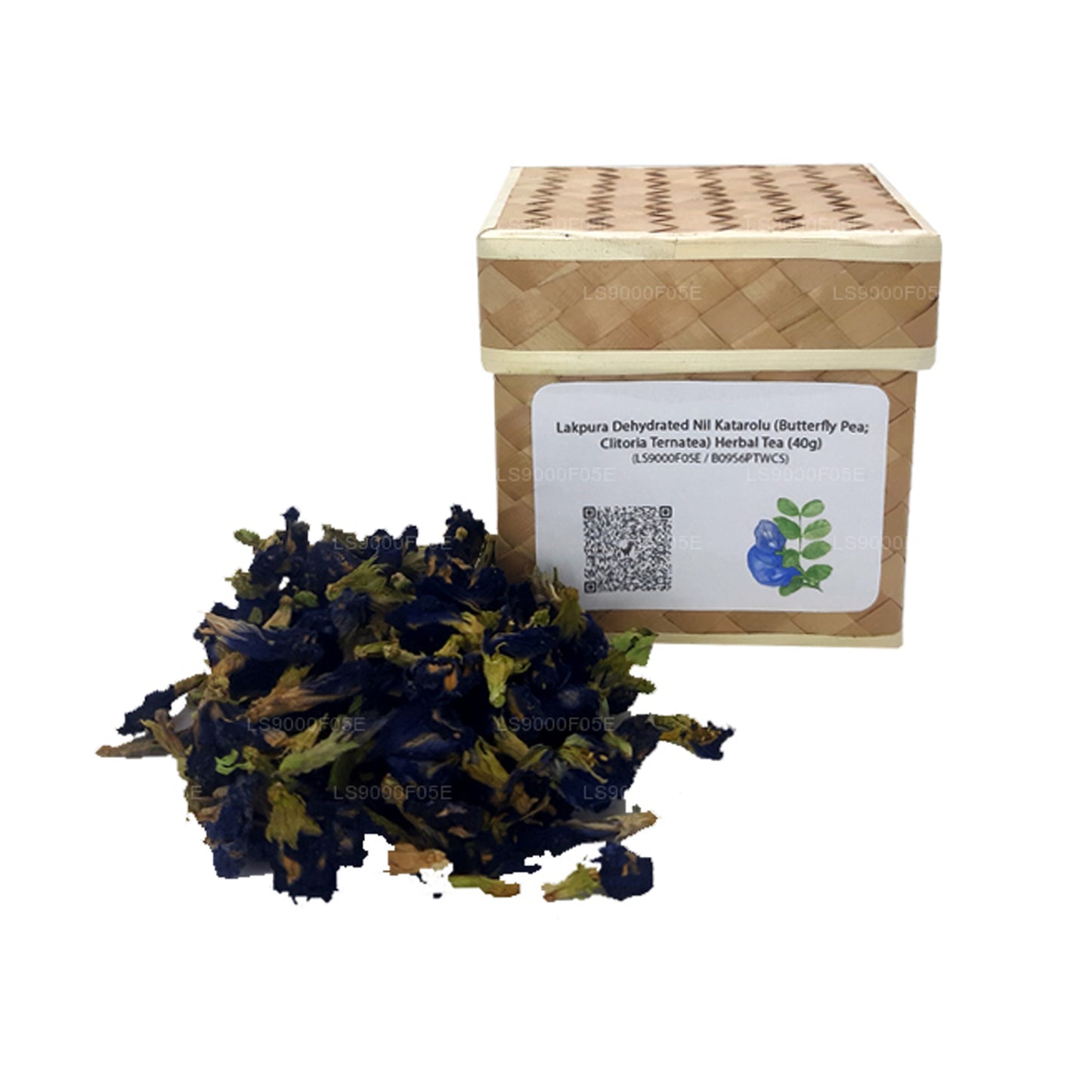Lakpura Dehydrierter Nil Katarolu (Schmetterlingserbse; Clitoria Ternatea) Kräutertee (40 g)