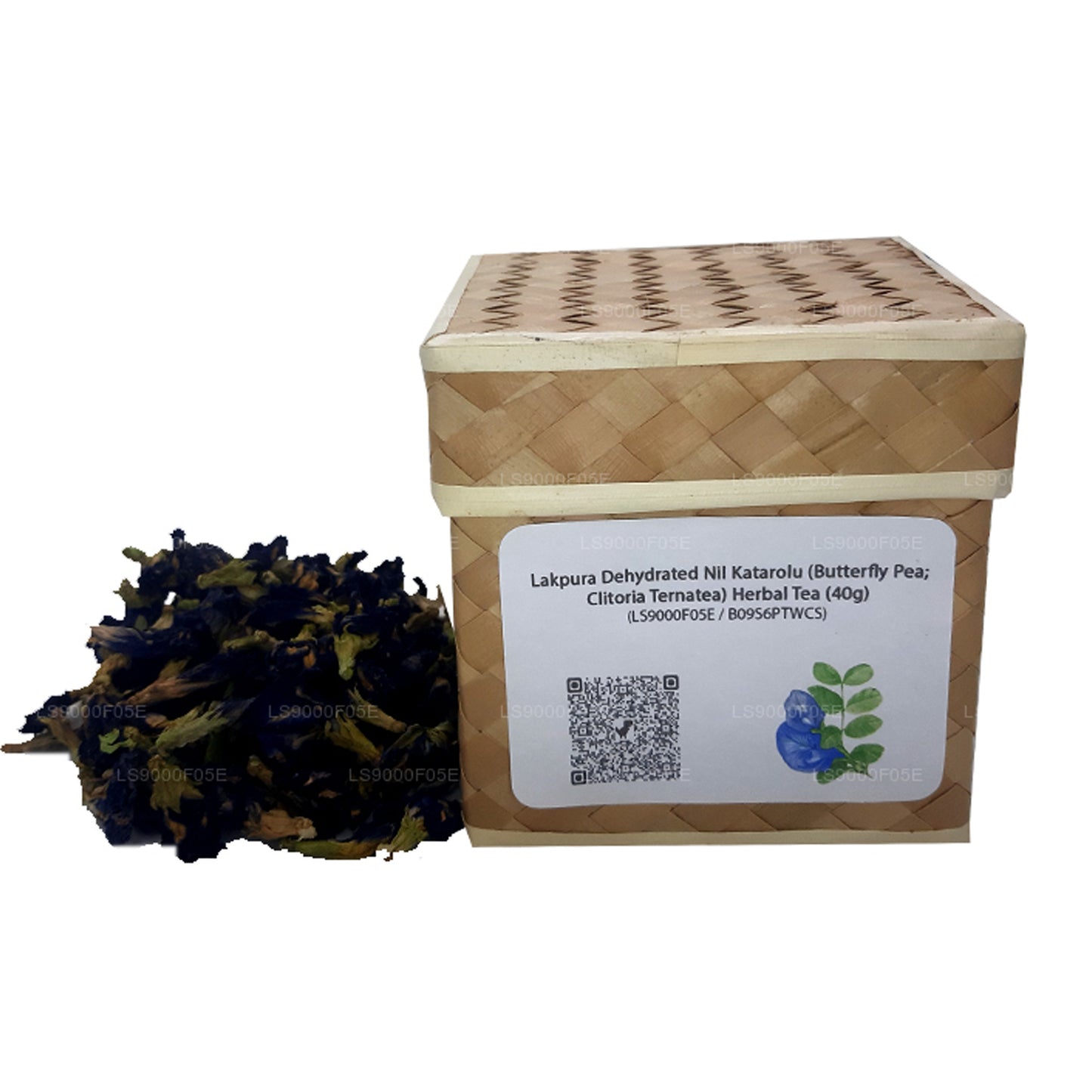 Lakpura Dehydrierter Nil Katarolu (Schmetterlingserbse; Clitoria Ternatea) Kräutertee (40 g)