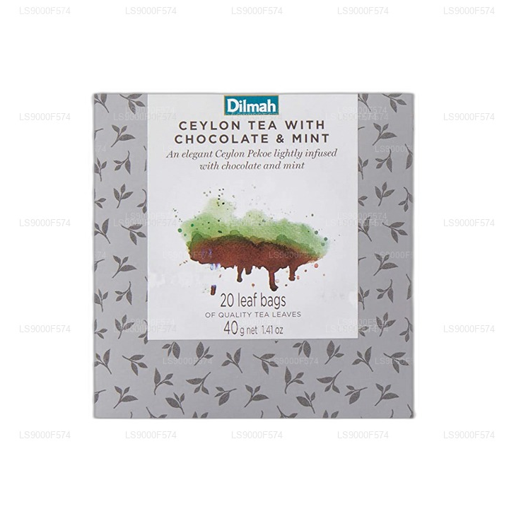 Dilmah Vivid Ceylon Tea mit Schokolade und Minze, Nachfüllpackung (40 g).