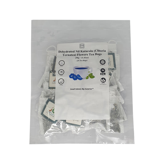 Lakpura® Getrocknete Schmetterlingserbsenblüten (Nil Katarolu; Clitoria ternatea) – Teebeutel (25 Stück)