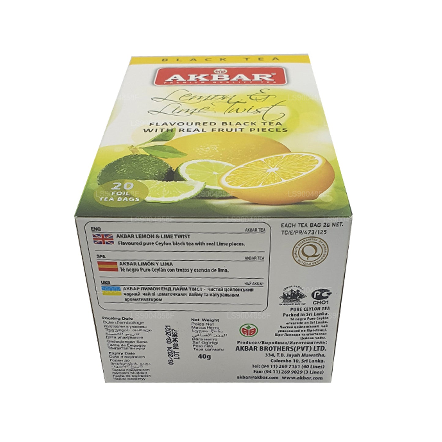 Akbar Zitronen- und Limetten-Twist-Tee (40 g) 20 Teebeutel
