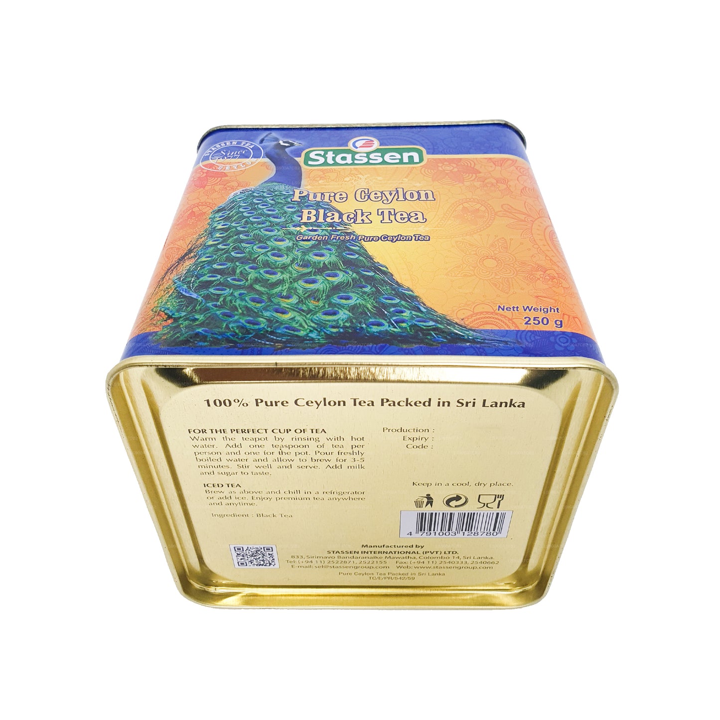 Stassen Pure Ceylon Schwarztee (250 g) Dose