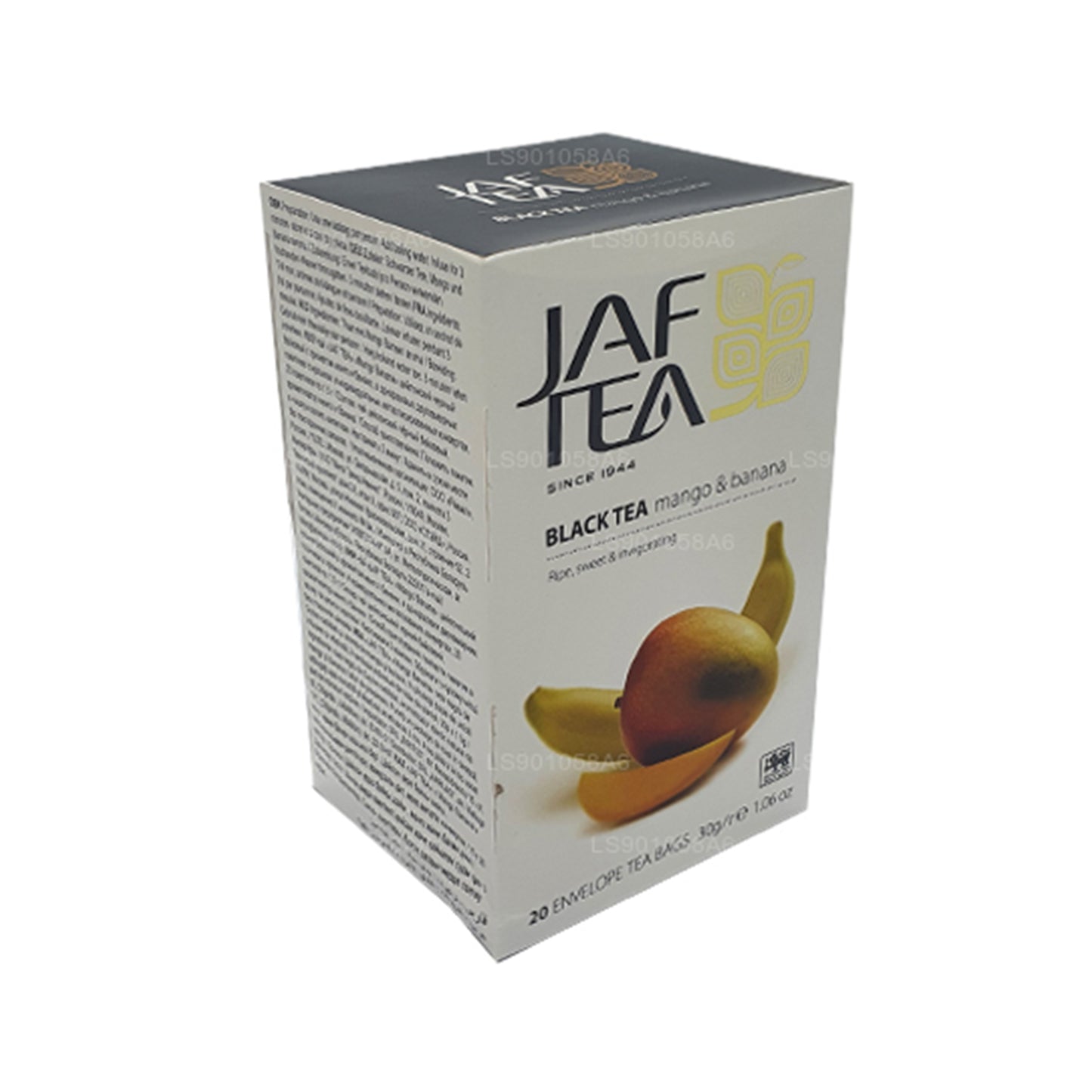 Jaf Tea Pure Fruits Collection Schwarzer Tee Mango Banane (30 g) 20 Teebeutel