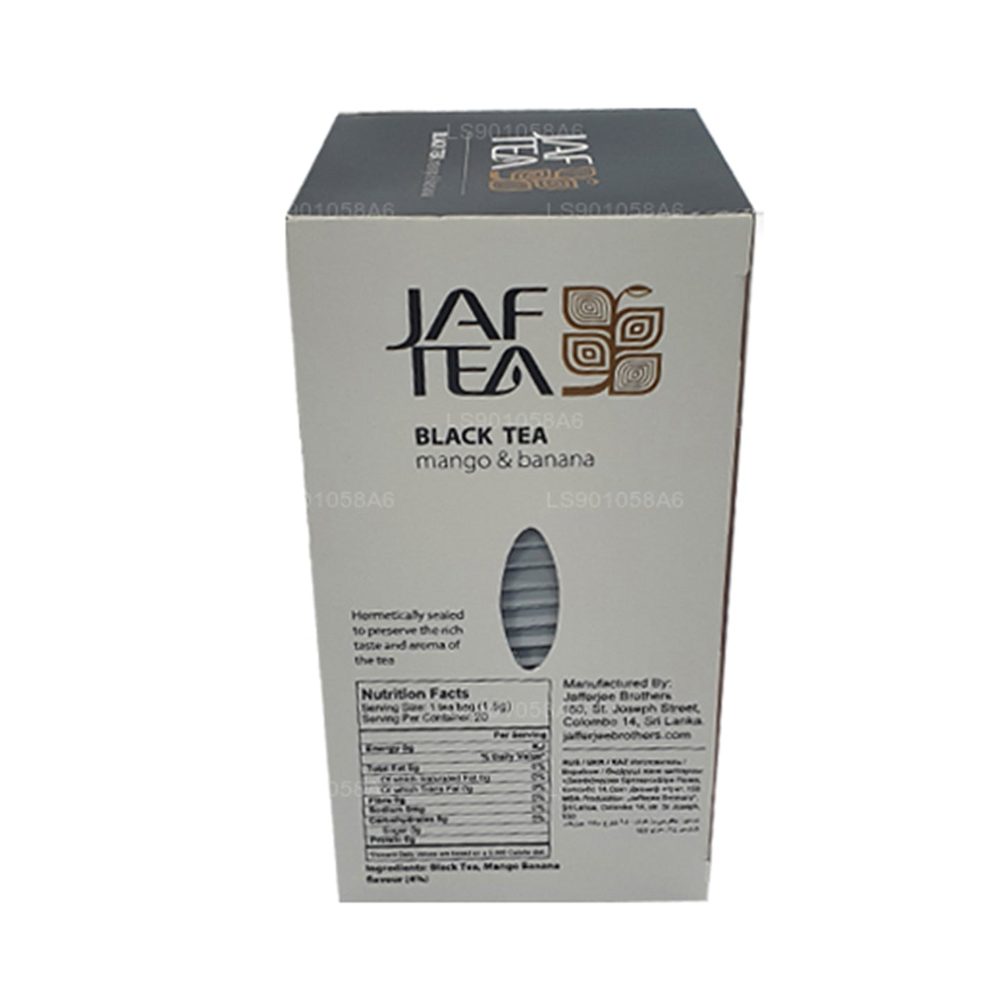 Jaf Tea Pure Fruits Collection Schwarzer Tee Mango Banane (30 g) 20 Teebeutel