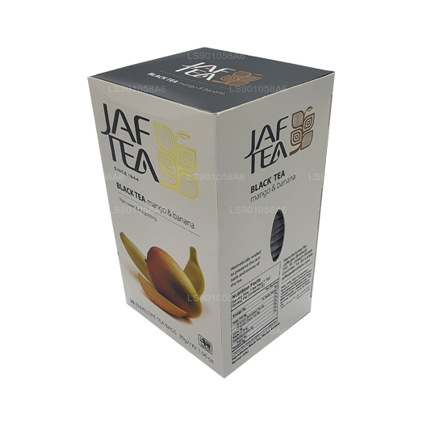 Jaf Tea Pure Fruits Collection Schwarzer Tee Mango Banane (30 g) 20 Teebeutel
