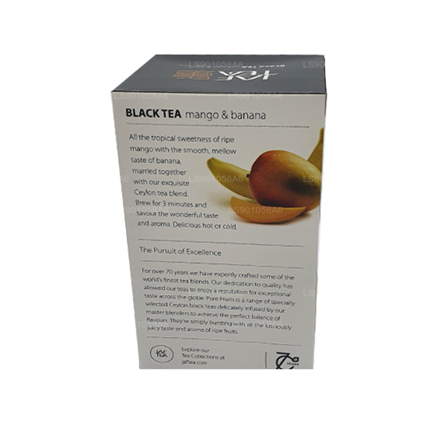 Jaf Tea Pure Fruits Collection Schwarzer Tee Mango Banane (30 g) 20 Teebeutel