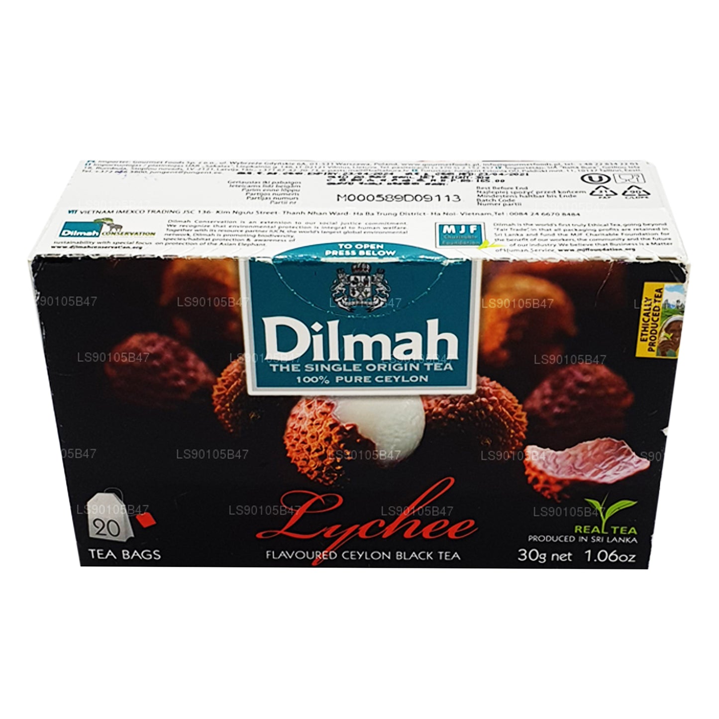 Schwarzer Tee mit Dilmah Lychee-Geschmack (30 g)