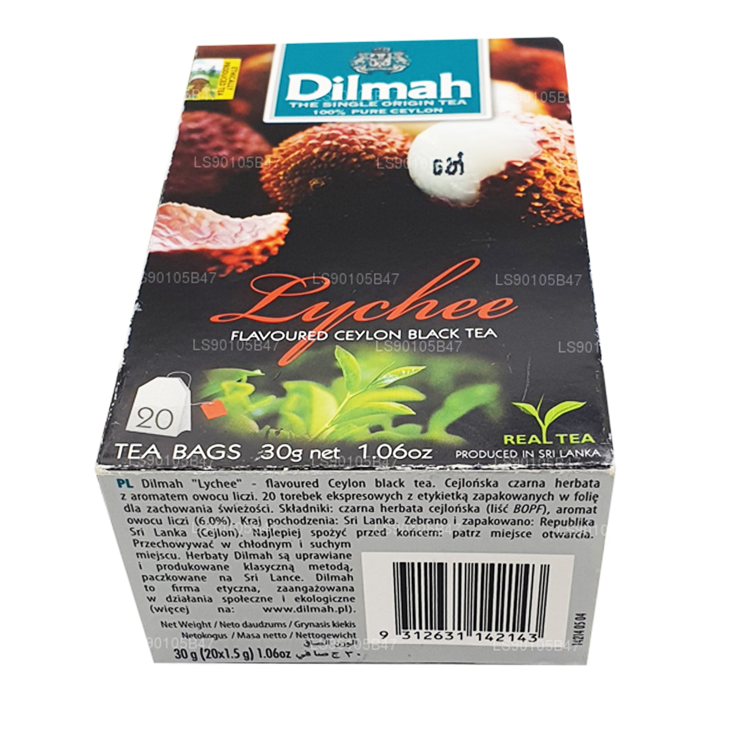 Schwarzer Tee mit Dilmah Lychee-Geschmack (30 g)