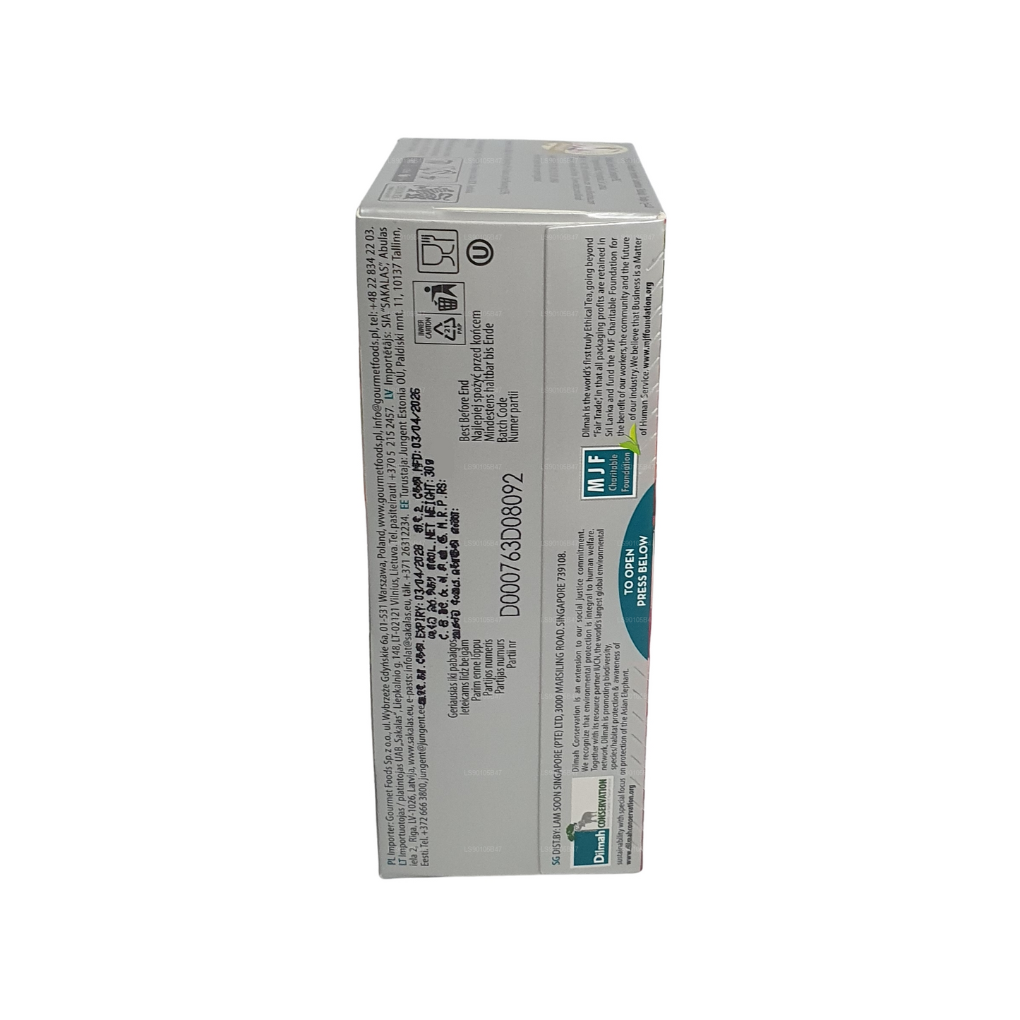 Schwarzer Tee mit Dilmah Lychee-Geschmack (30 g)