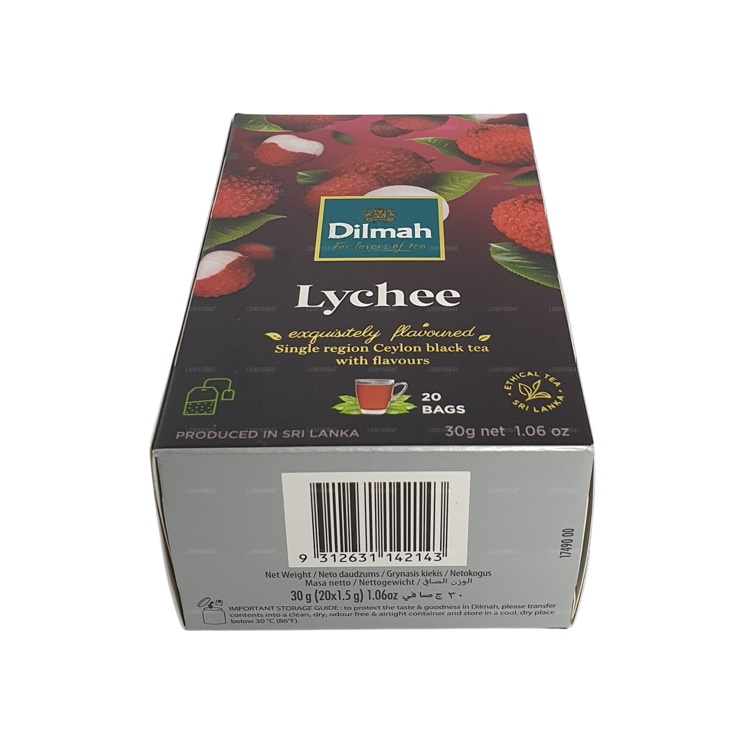 Schwarzer Tee mit Dilmah Lychee-Geschmack (30 g)