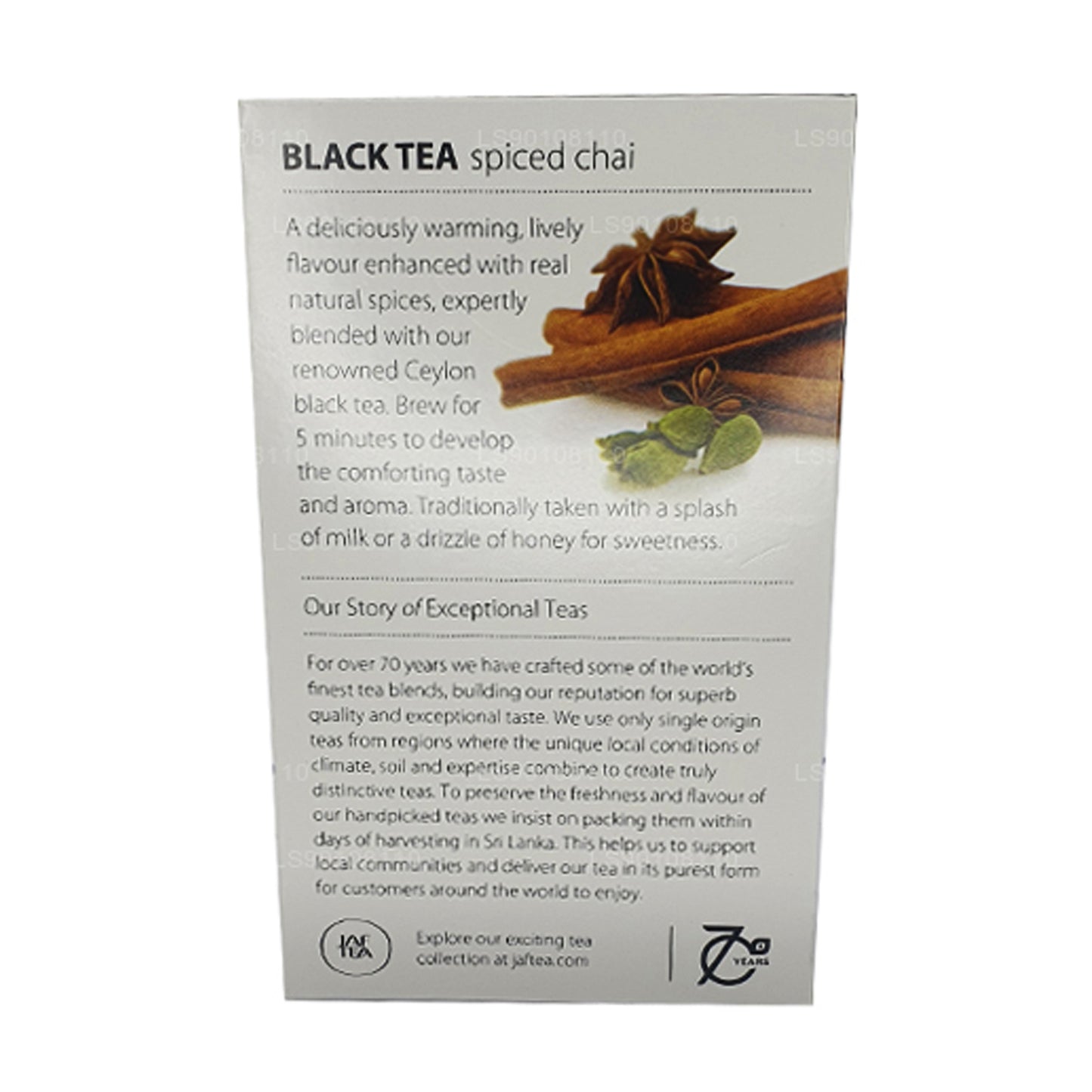Jaf Tea Pure Spice Collection Schwarzer Tee Gewürzter Chai (40 g) 20 Teebeutel
