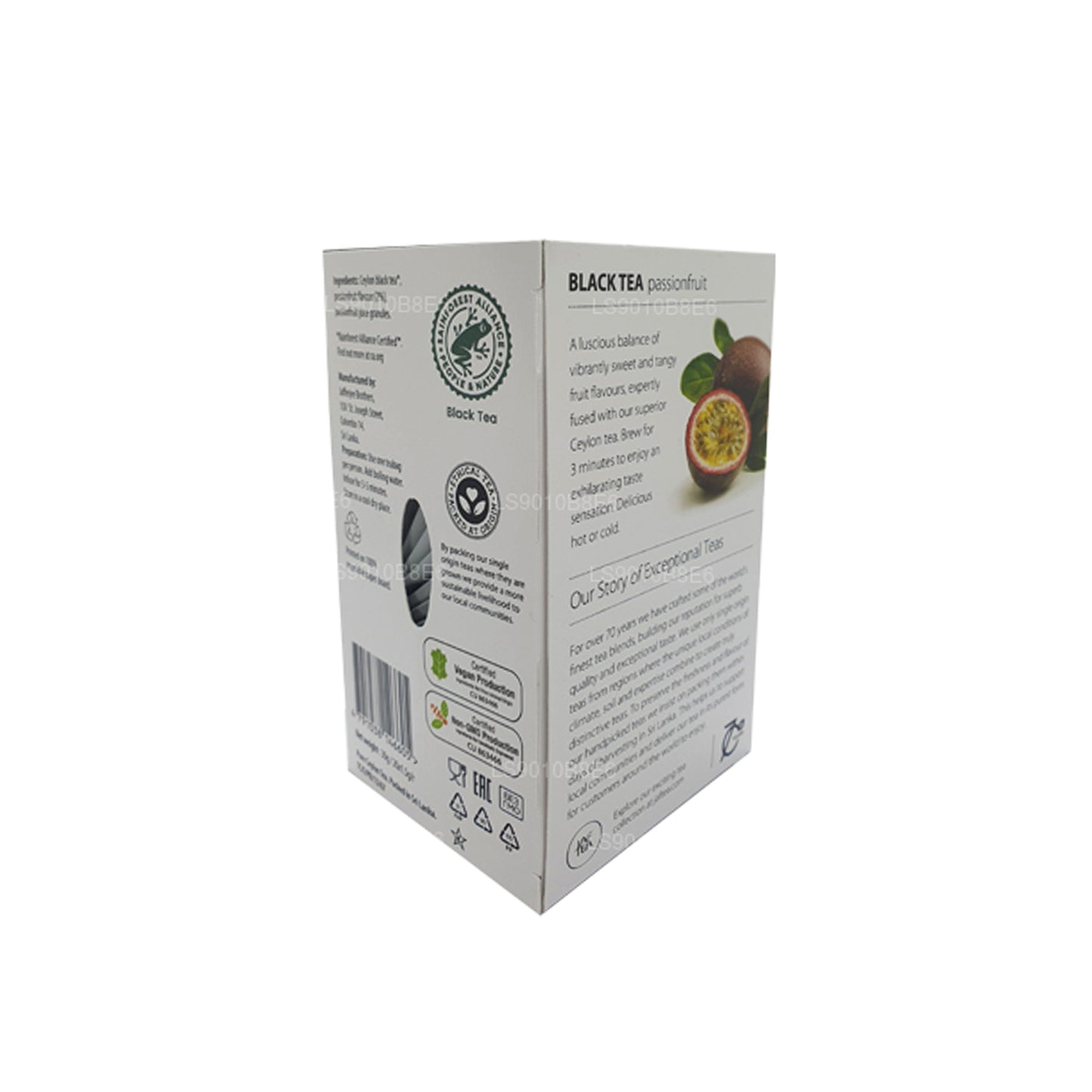 Jaf Tea Pure Fruits Collection Teebeutel aus Folie, Schwarztee, Passionsfrucht, 30 g
