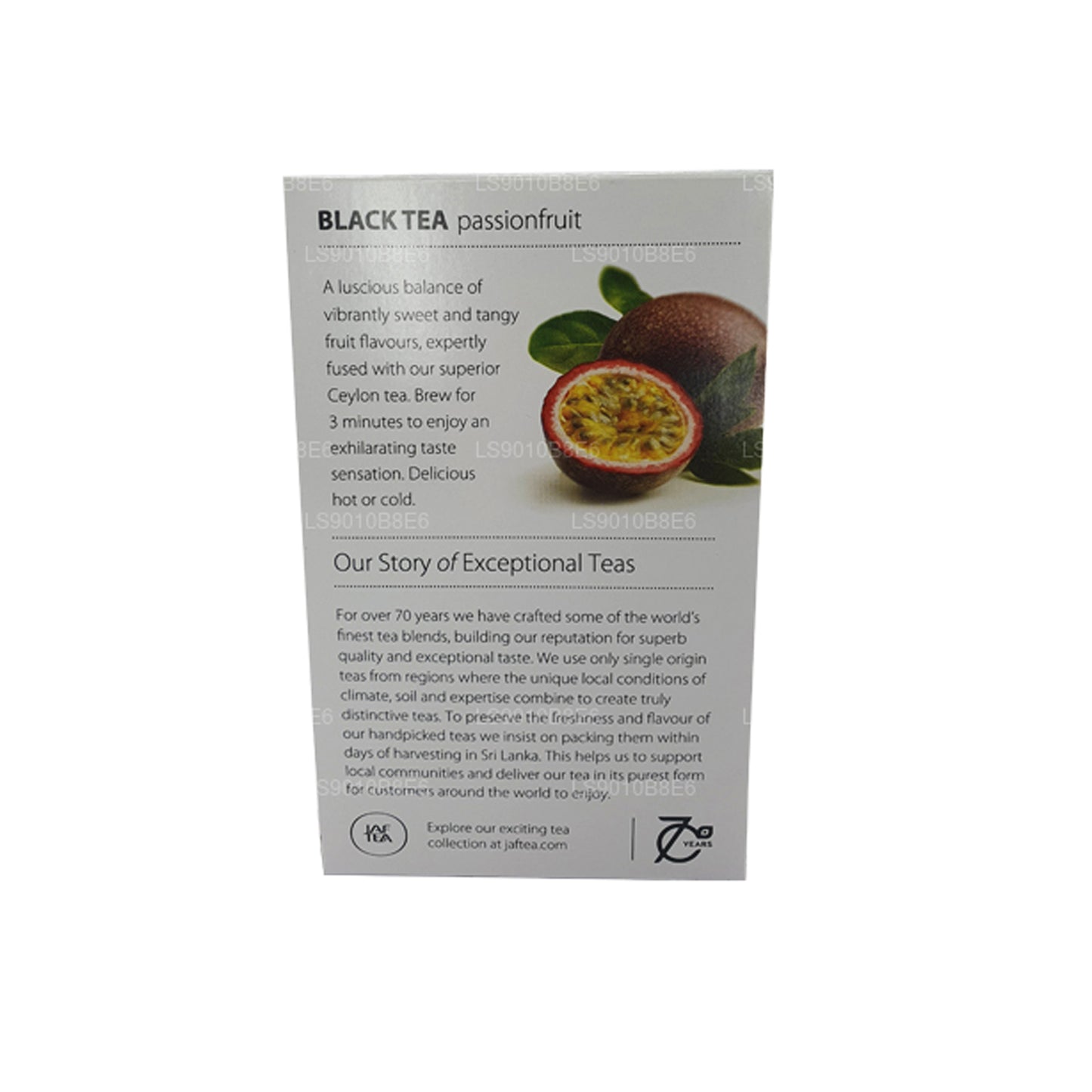 Jaf Tea Pure Fruits Collection Teebeutel aus Folie, Schwarztee, Passionsfrucht, 30 g