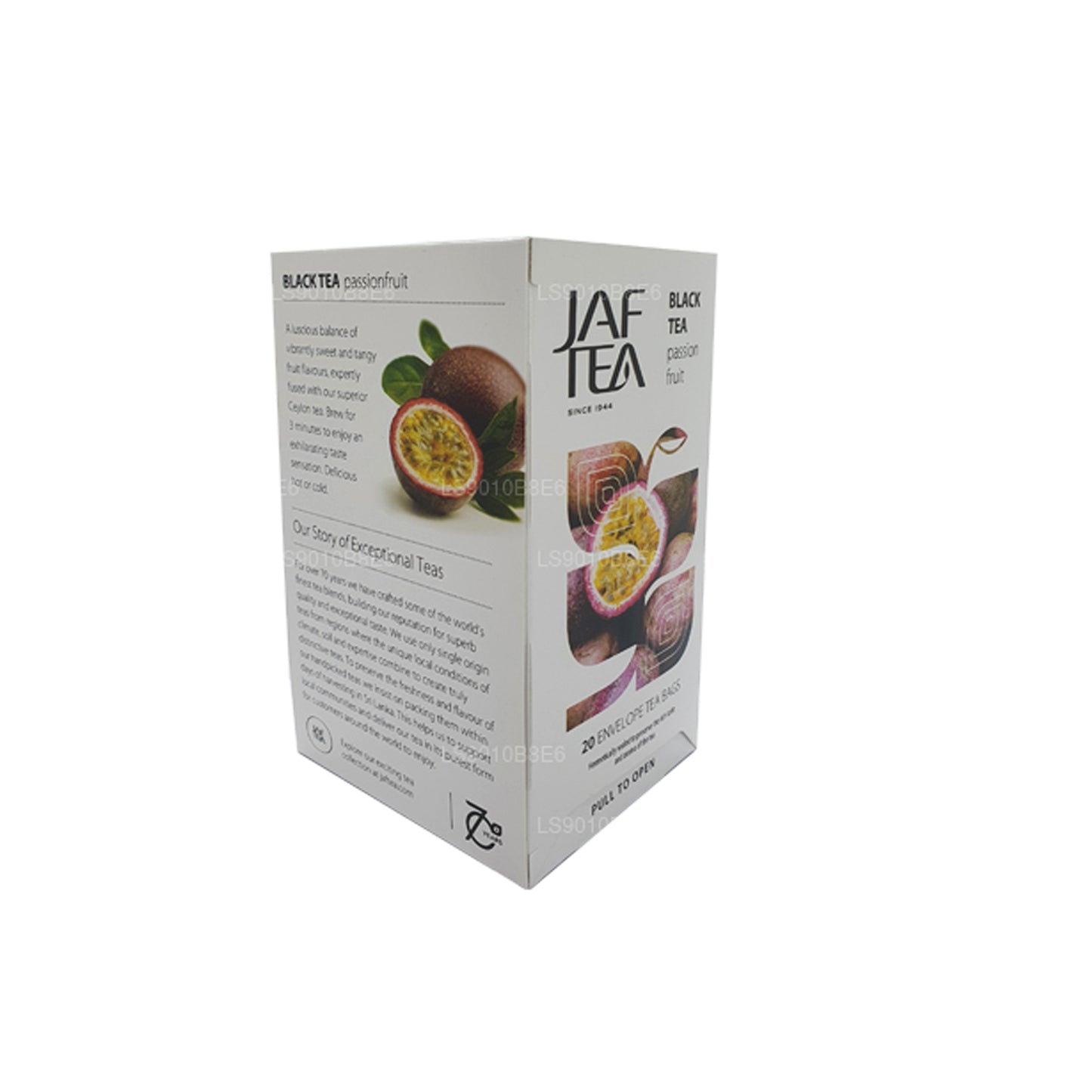 Jaf Tea Pure Fruits Collection Teebeutel aus Folie, Schwarztee, Passionsfrucht, 30 g